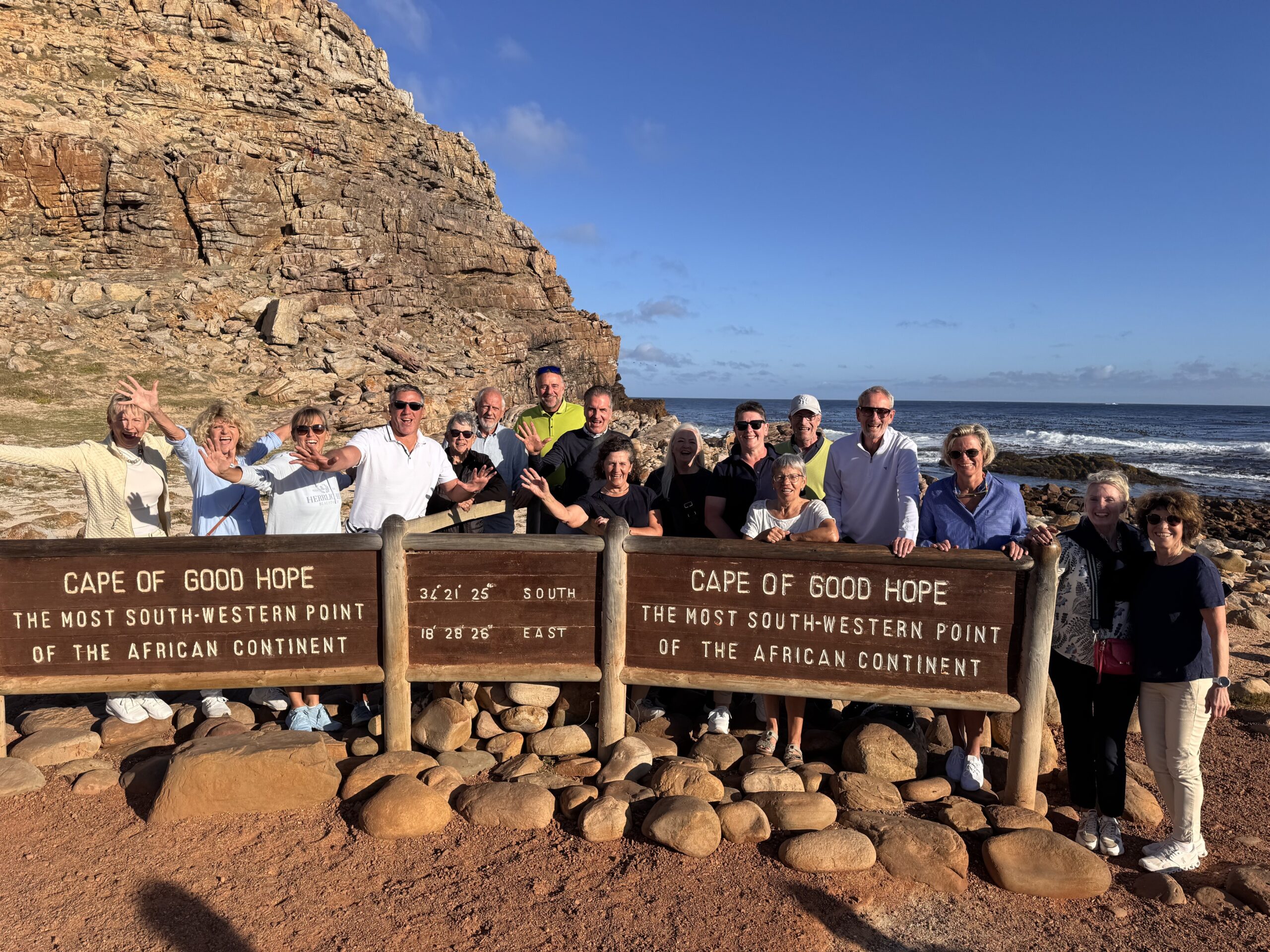 Reisegruppe von goHartl golftours am Kap der Guten Hoffnung