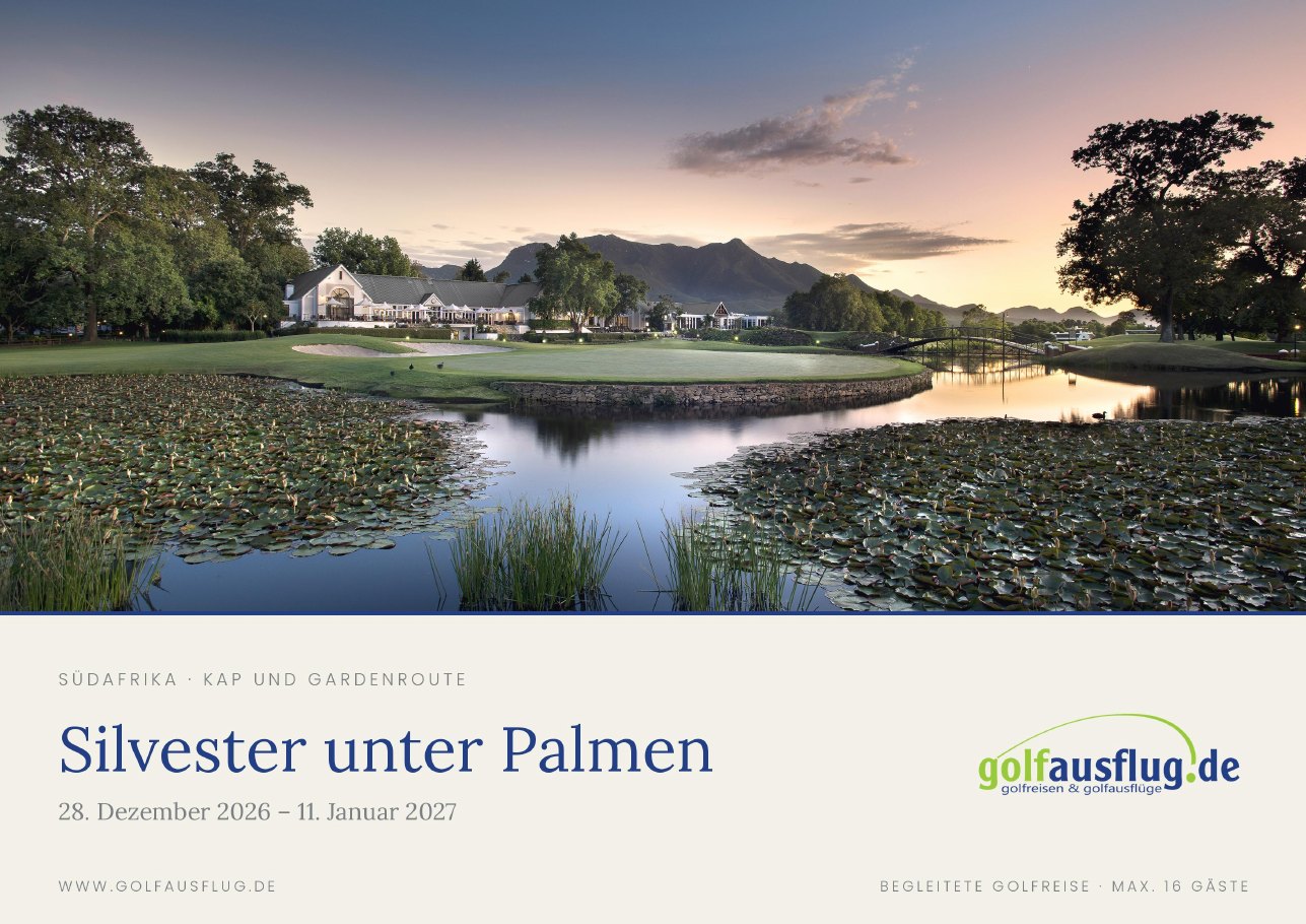 Titelseite der Broschüre Silvester unter Palmen 2026/27