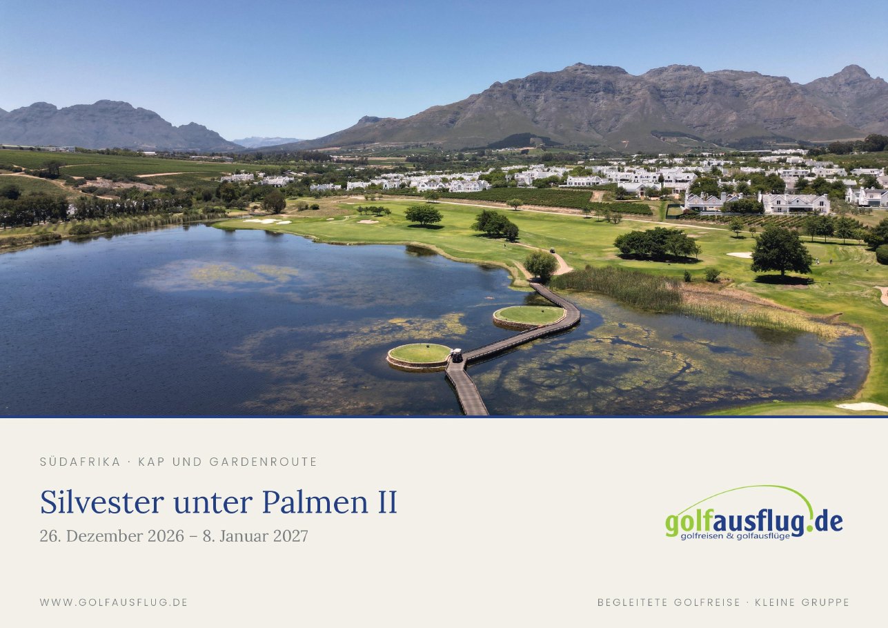 Titelseite der Broschüre Silvester unter Palmen II, 2026/27